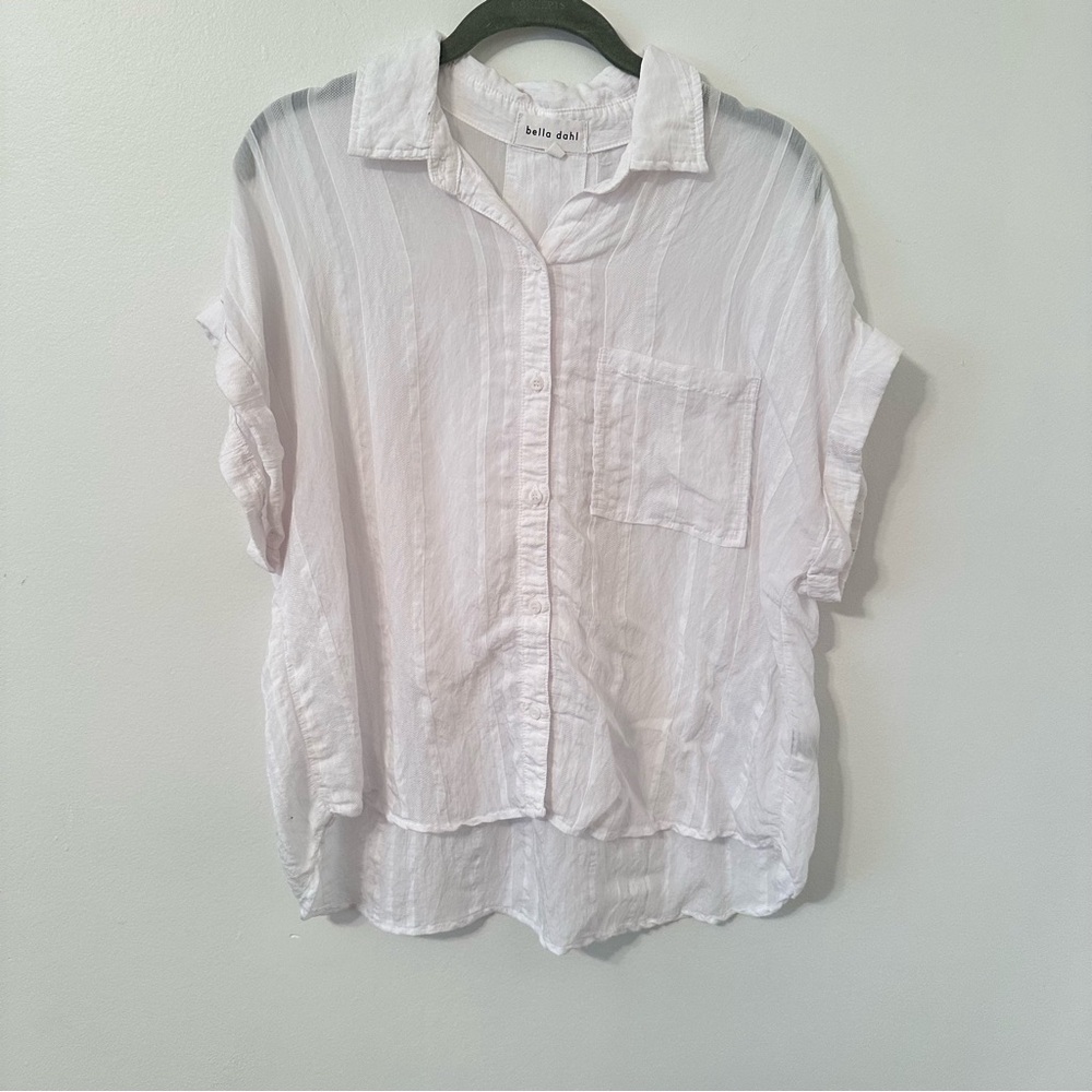 Bella Dahl Soft White Button-Down Pocket Shirt